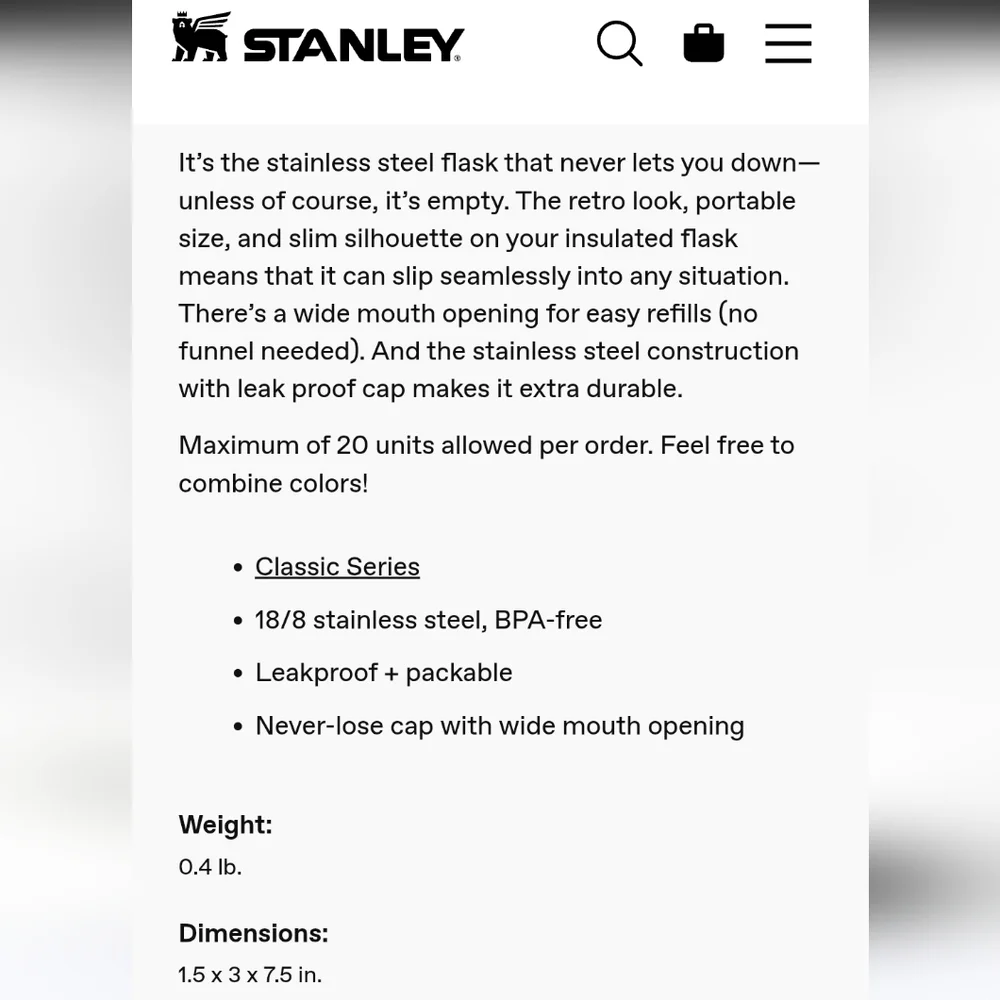 NIB Stanley Wide Mouth Flask - Picture 2 of 4